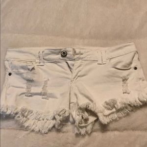 White Jean shorts